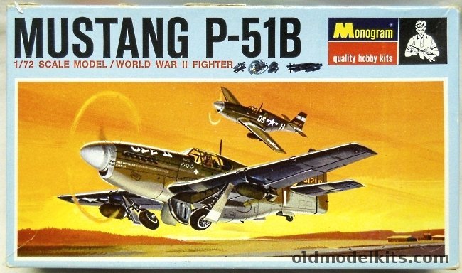 Monogram 1/72 P-51B Mustang - Blue Box Issue, PA143-70 plastic model kit